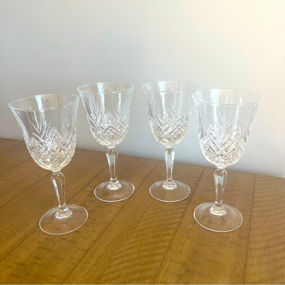 Cristal De Flandre Salzburg Genuine Lead Crystal Wine Glass Set Of 4